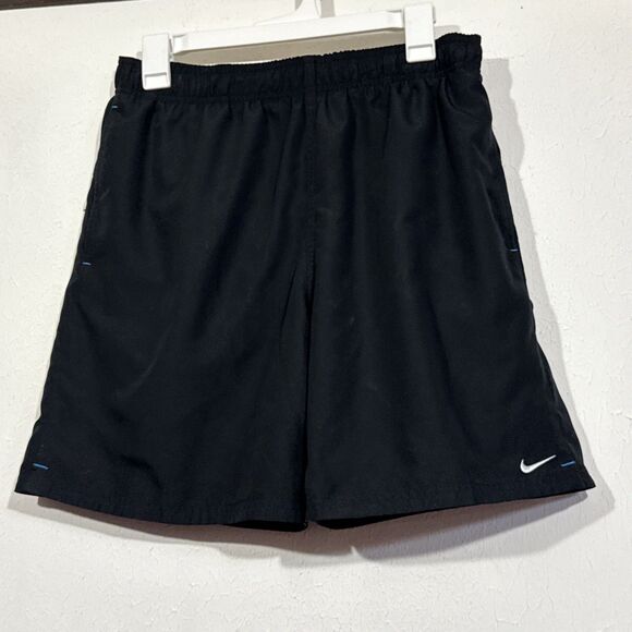 Nike Solid Lap Volley Woven Shorts Swim Trunk Brief 7" Short Medium Black - Picture 1 of 5